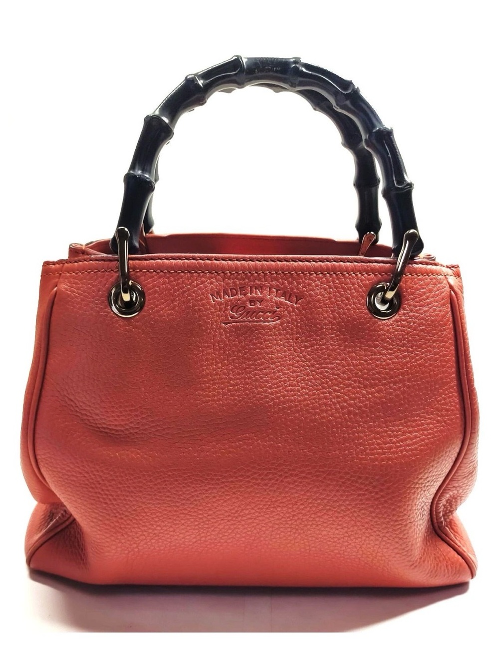 Gucci Pebbled Leather Bamboo-Handle Satchel